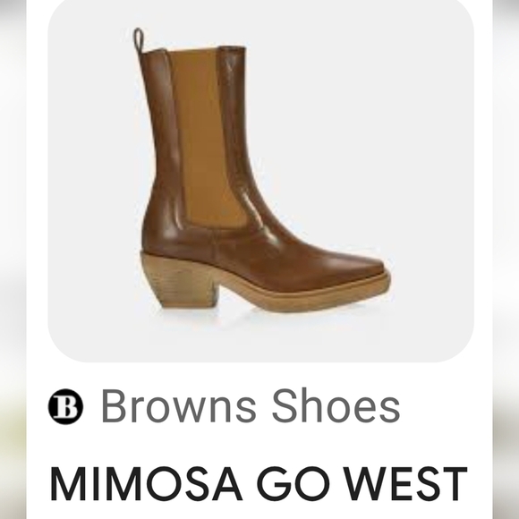 Leather Western Mimosa Go West Brown Italian Leather boots EU Sz 40 US 10B - Picture 1 of 13